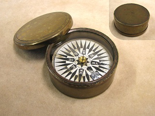 Victorian brass cased travellers compass circa 1860 